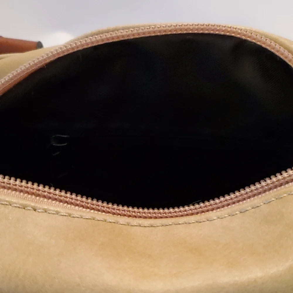 Tan and Brown Handbag,Yixingwj 16033 Zip Closure,front And Back Pockets Det Strp